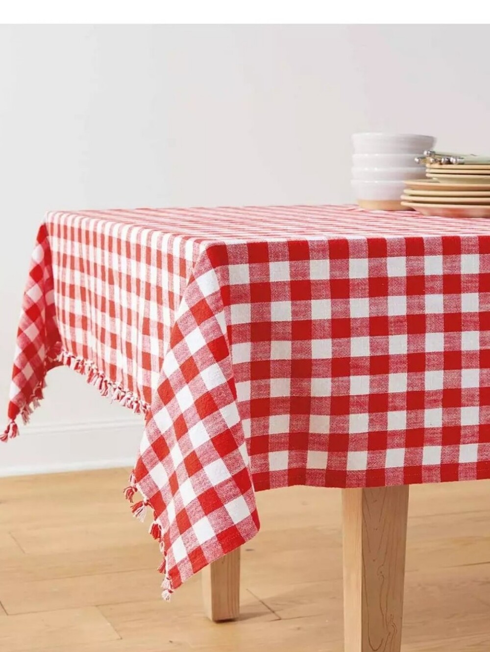 Serena & Lily Red and White Gingham Tablecloth